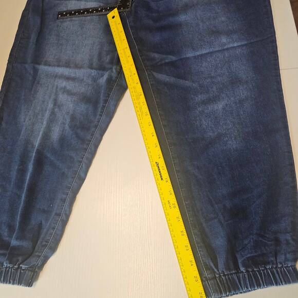 NEW YMI Kozy Fit Knit Denim Jeans Joggers Mid Blue Wash Women's Plus 2X 3544 - Picture 8 of 10